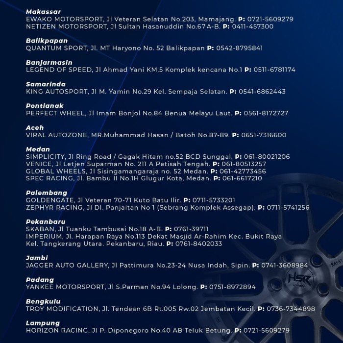 Velg Mobil HSR HIROSHIMA JD7028 R17 LIMITED