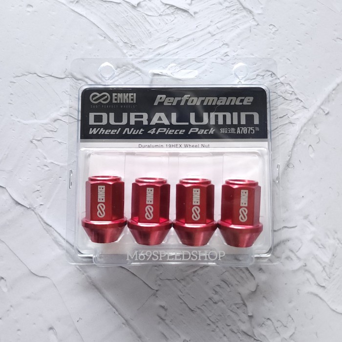 ENKEI Duralumin Wheel Nut M12 x 1.5 4pcs/pack Baut Lugnut Enkei - Hitam