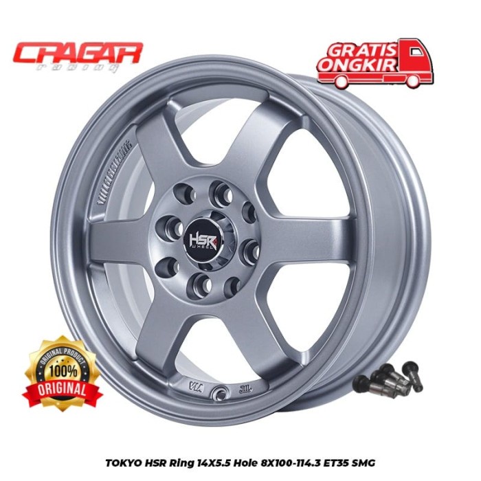 velg mobil ring 14 r14 murah HSR TOKYO R14 Grey agya calya sigra rio