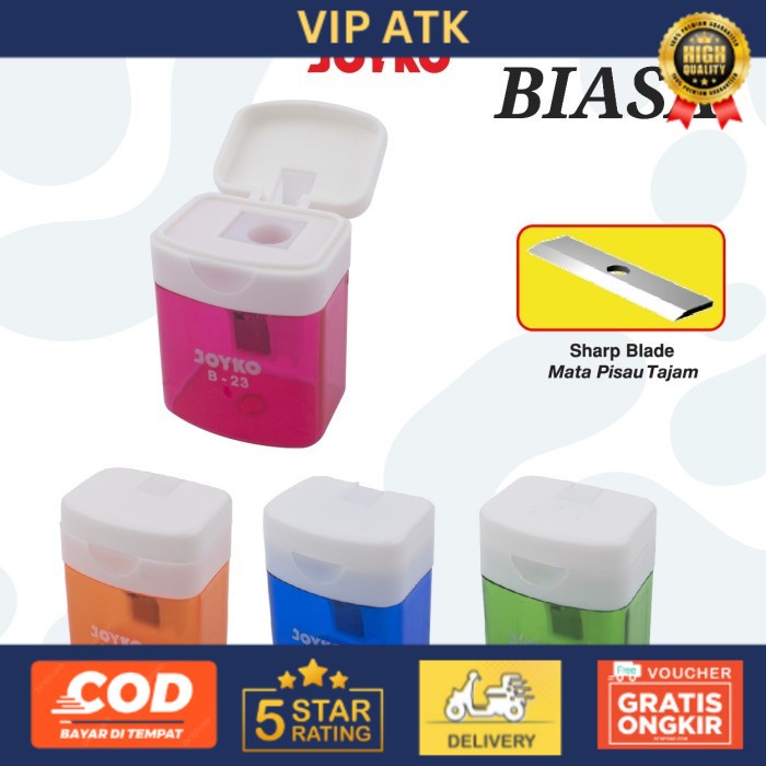 

JOYKO SHARPENER SERUTAN RAUTAN PENCIL PERUNCING B-23 1 BOX 12 PCS - BIASA alat tulis kantor atk