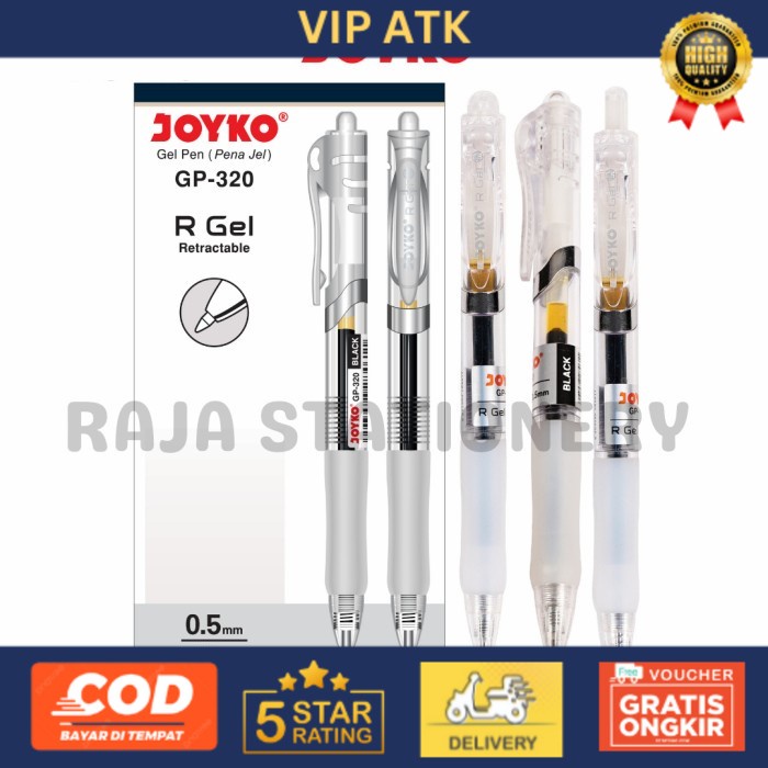 

JOYKO GEL PEN RGEL PENA PULPEN JOYKO CETEK R-GEL GP-320 1 BOX 12 PCS alat tulis kantor atk