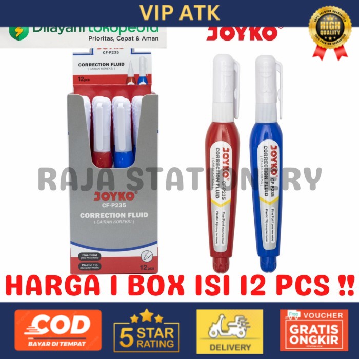 

JOYKO CORRECTION FLUID TIPEX CAIR JOYKO CF-P235 TIPX 1 BOX 12 PCS alat tulis kantor atk