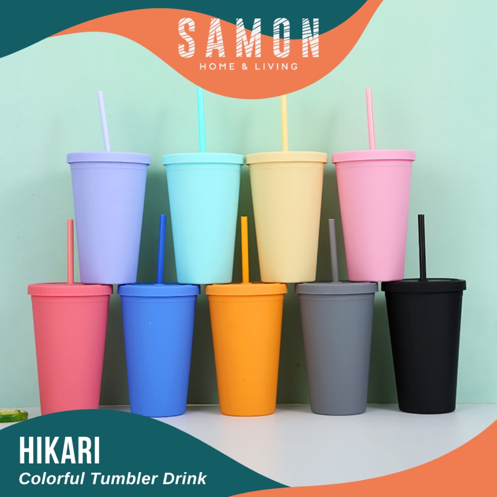 【SAMON】HIKARI Bottle Straw Kopi Starbucks Warna Pastel Botol Sedotan Minuman Aesthetic