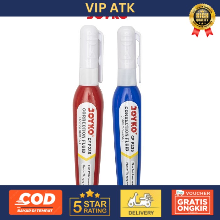 

TERMURAH!! TipEx Joyko Correction Tape Fluid Tip Ex Cair Tip x Kering - CF-P235 alat tulis kantor atk