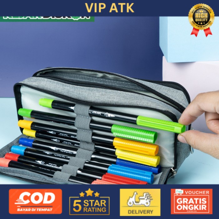 Joyko Pencil Case / Kotak Tempat Pensil Alat Tulis Rapi Kain PC-5006 alat tulis kantor atk