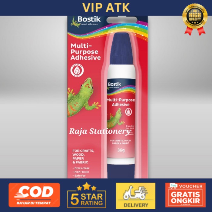 

Bostik Multi Purpose Glue Adhesive 36g / Lem Bostik Prakarya Anak alat tulis kantor atk