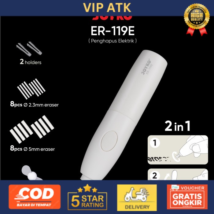 

Joyko Electric Eraser + REFILL / Penghapus Elektrik Joyko + Kipas alat tulis kantor atk