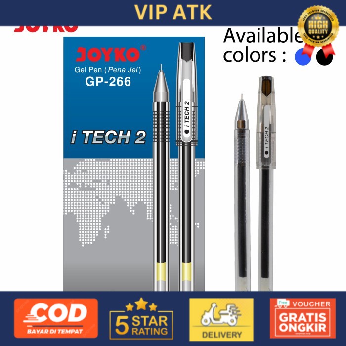 

Joyko Gel Pen Hi Tec HiTech / Pulpen Joyko Itech Mirip Pilot Hitec - Hitam alat tulis kantor atk