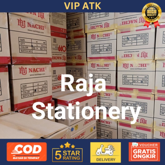 

TERMURAH !! LAKBAN NACHI 48MM X 100 YARD BENING COKLAT PLAKBAN 2 INCH - COKLAT alat tulis kantor atk