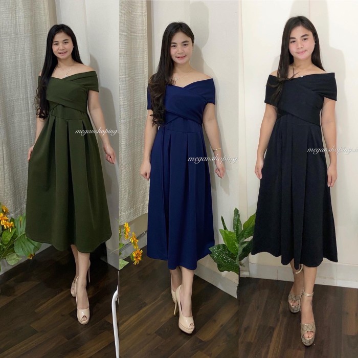 Sabrina Dress Pesta Dress Casual Dress Wanita - meganshoping