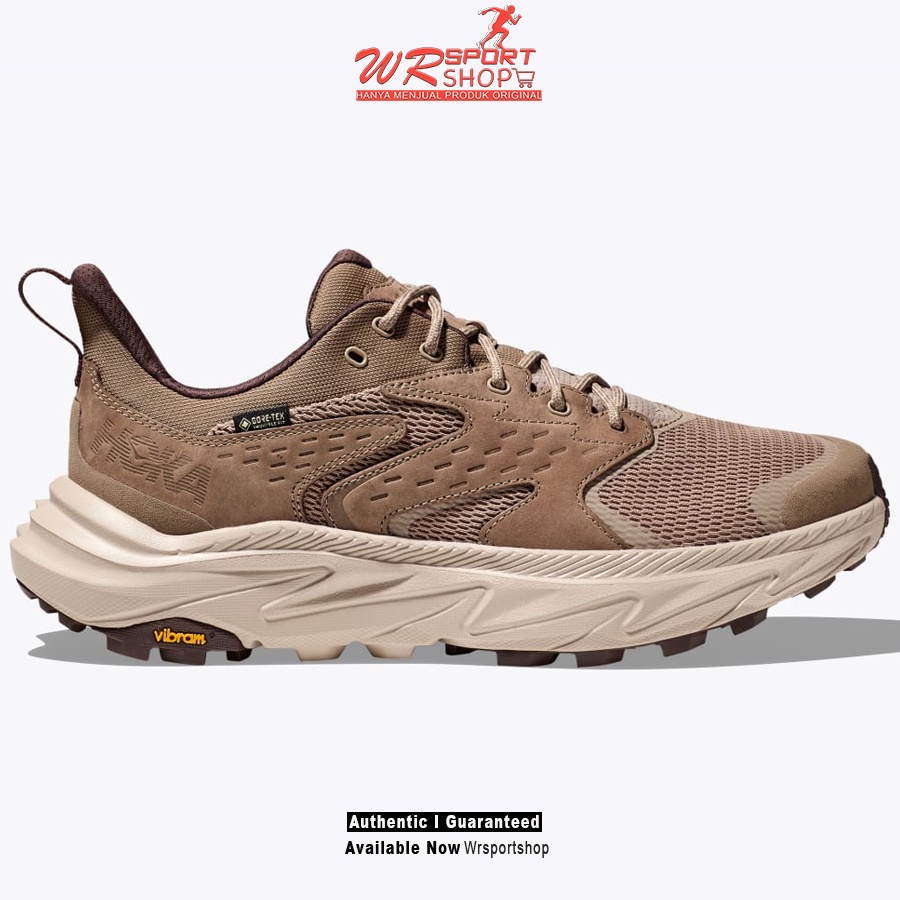 Sepatu Lari Trail Pria Hoka Anacapa 2 Low GTX Dune/Oxford Tan ORIGINAL