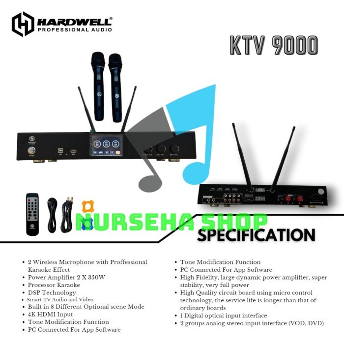 Mic Wireless Hardwell KTV-9000 / KTV 9000 / KTV9000 Original New
