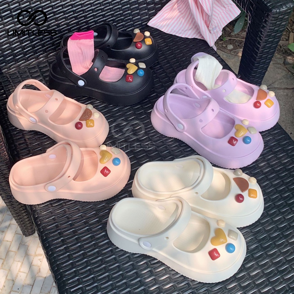 (FREE PERMATA) Sandal Wanita INARA Casual Kekinian 2025 Sendal Selop Cewek Permata Terbaru Slip On