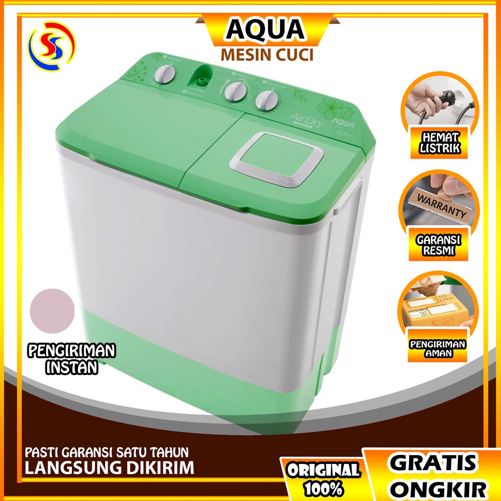 MESIN CUCI AQUA MESIN CUCI 2 TABUNG 7 KG QW 761 XT QW-761XT 761XT QW761XT HIJAB SERIES