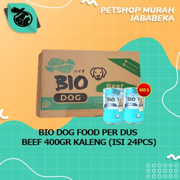 Makanan Basah Anjing Bio Dog Kaleng Can Wet Food 400gr Grosir 24pcs
