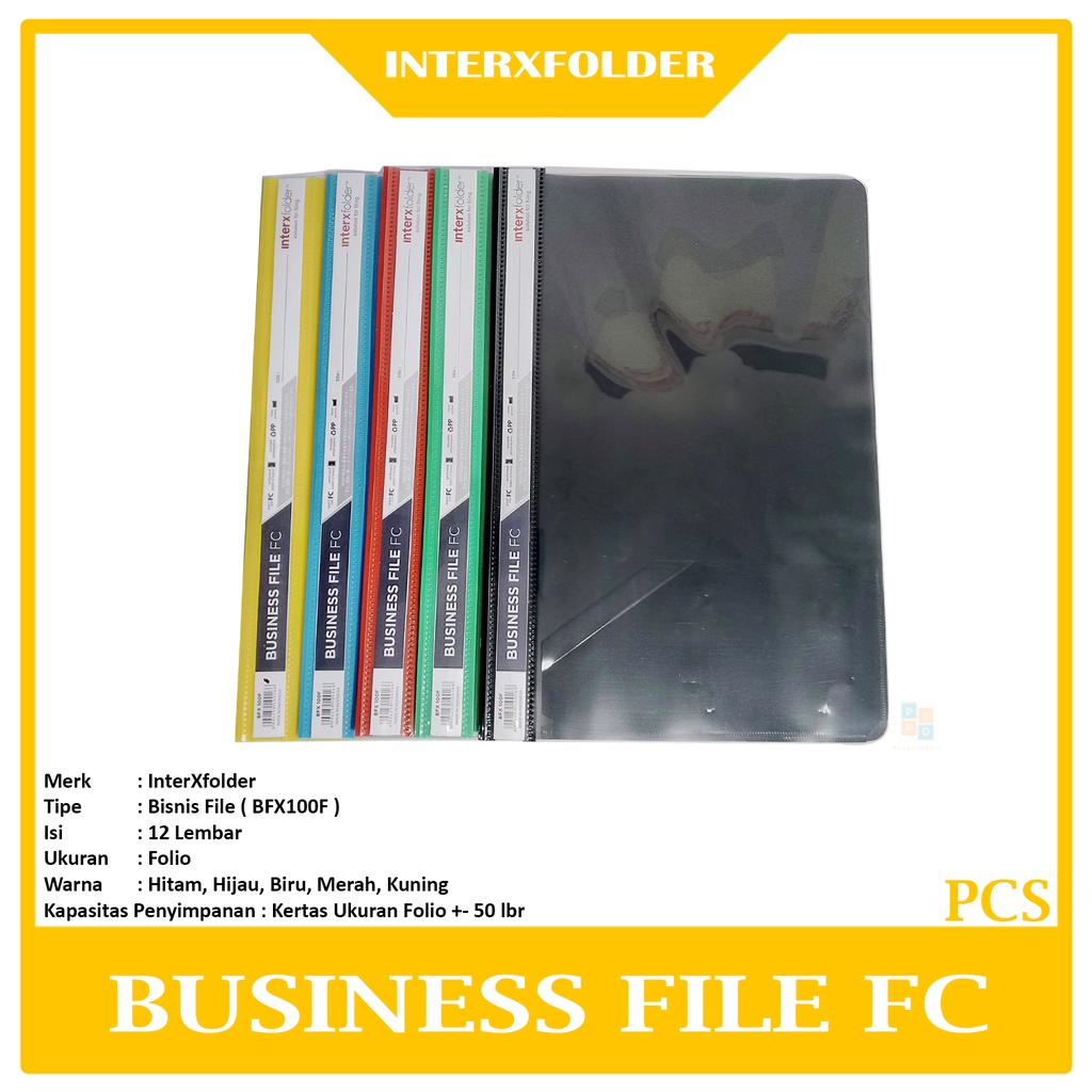 

INTERXFOLDER - Map Plastik Business File Ukuran F4 Warna - Pcs