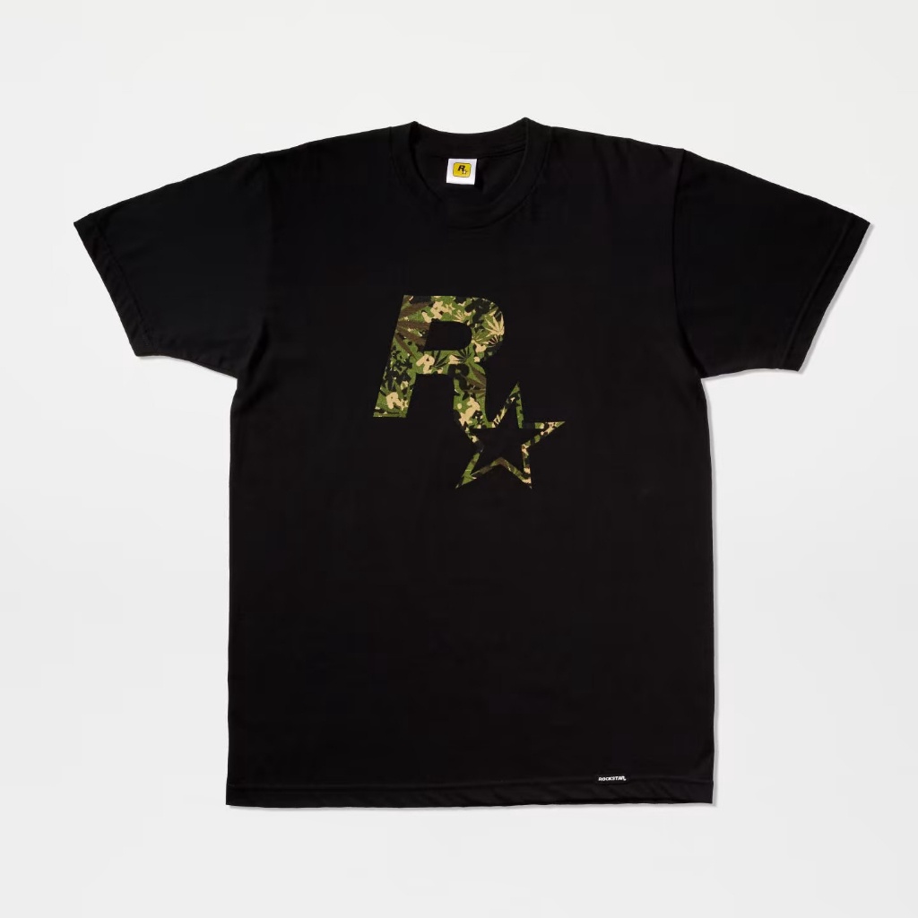BAJU KAOS Rockstar Games Black Rockstar Camo Tee