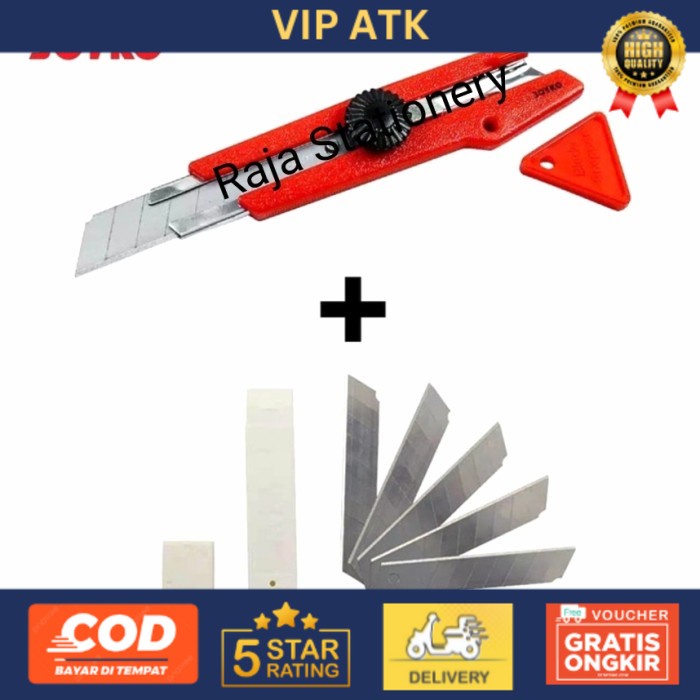 

Cutter Joyko BESAR + FREE ISI CUTTER / Pisau Joyko GRATIS REFILL L-500 alat tulis kantor atk