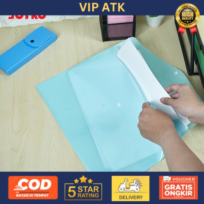 

Joyko Data Bag F4 / Tas Data Map Kancing Joyko F4 Transparan DB-105FK - BIASA alat tulis kantor atk