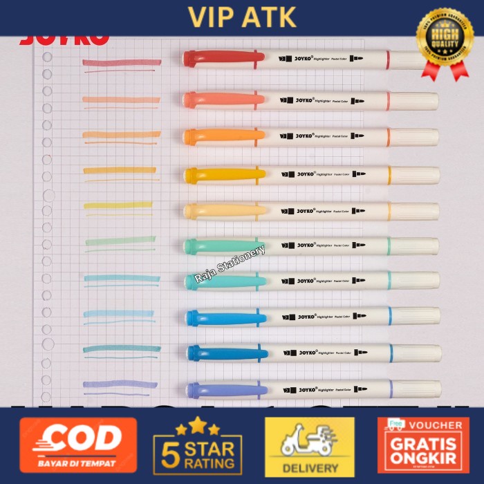 

Joyko PASTEL Highlighter Set / Spidol Penanda Berwarna PASTEL Joyko - 6 Warna HL-54 alat tulis kantor atk