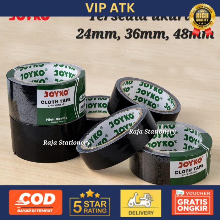 

Joyko Cloth Tape Black / Lakban Kain Joyko Plakban Warna Hitam - 24mm x 10 Meter alat tulis kantor atk