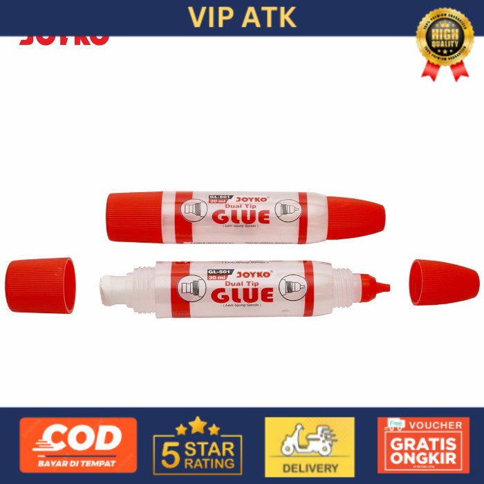 

Joyko Dual Tip Liquid Glue 30ml/ Lem Kertas Cair Joyko Dua Sisi GL-501 alat tulis kantor atk