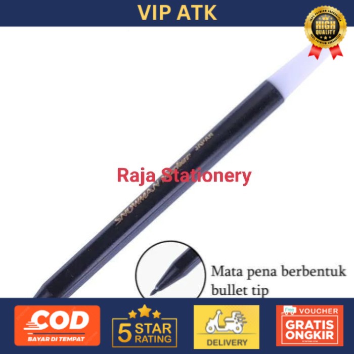 TERMURAH Snowman Permanent Marker / Spidol Pen Snowman Kecil PW-1A - Hitam alat tulis kantor atk