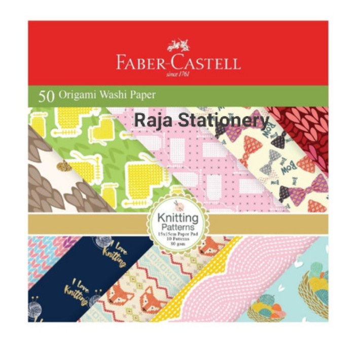 

alat tulis kantor atk Faber Castell 50 Origami Washi Paper Knitting Patterns 15x15cm