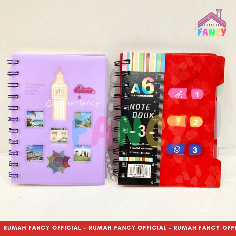

Buku Spiral A6/ Notebook Spiral /Notebook Hard Cover Warna Buku Notes Lucu Ring Spiral Cover Plastik