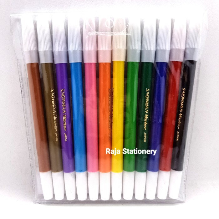 

alat tulis kantor atk Snowman 12 Coloring Markers / Spidol Warna Warni PW-12A