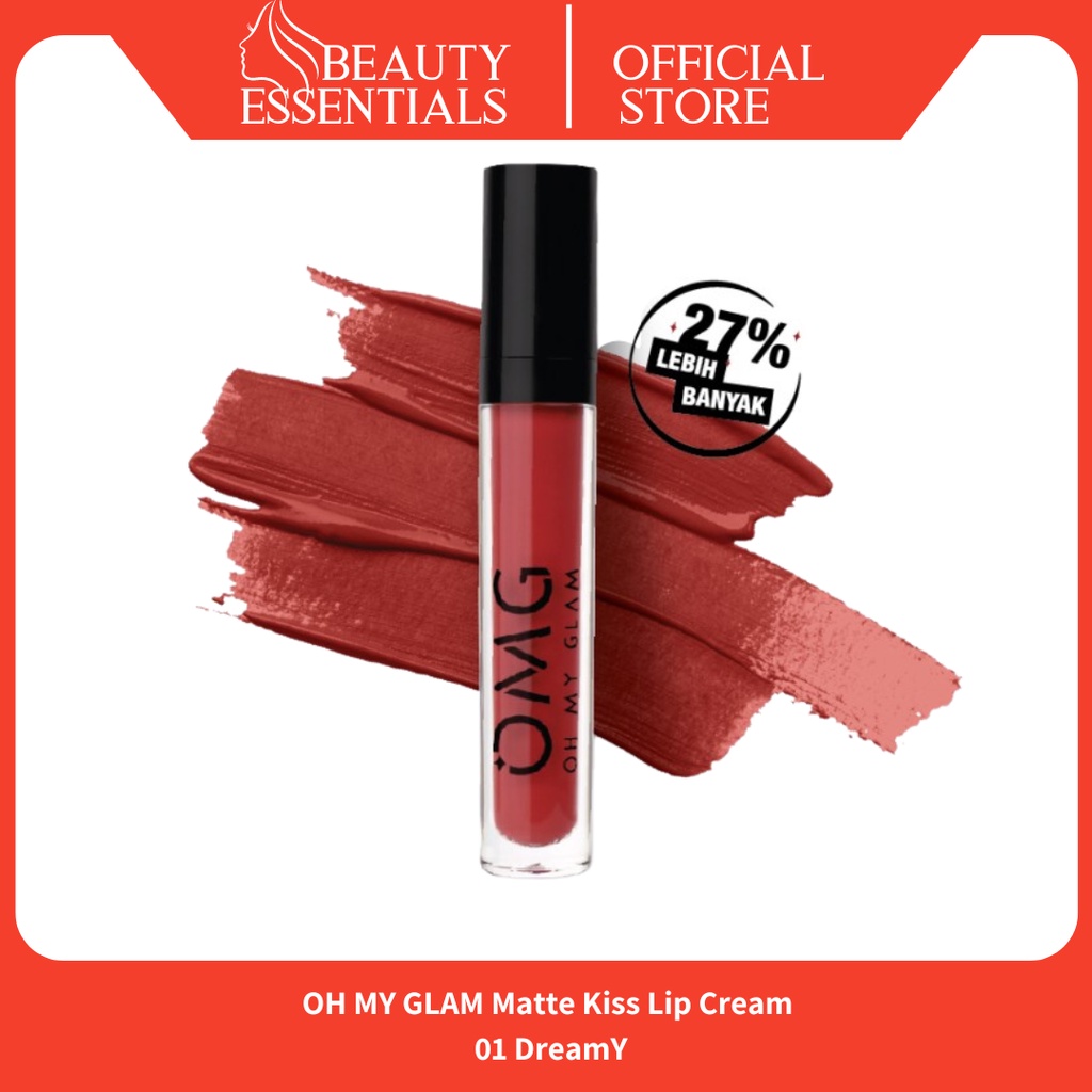 OMG OH MY GLAM Matte Kiss Lip Cream 01 Dreamy 3.5 g - Lip Cream Matte Dengan Warna Intense BPOM