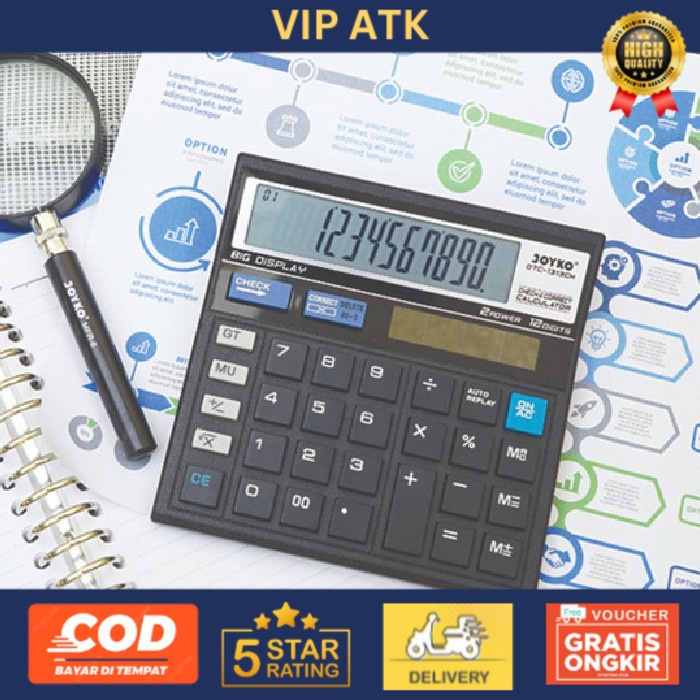 

Joyko Calculator 12 Digits / Kalkulator DTC-1313CH alat tulis kantor atk