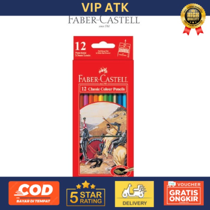 

Faber Castell 12 Classic Colour Pencils / Pensil Warna alat tulis kantor atk