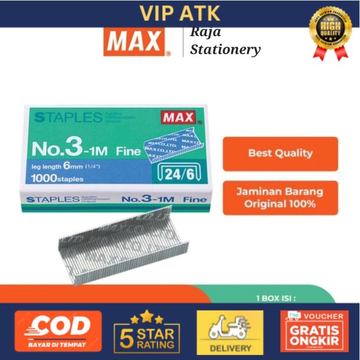 

Staples Max 6mm / Steples No.3-1M alat tulis kantor atk