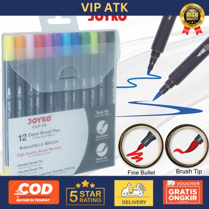 

Joyko Color Brush Pen / Pena Kuas Warna CLP-43 alat tulis kantor atk