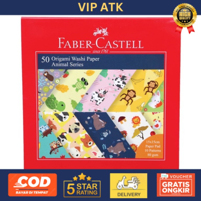 

Faber Castell 50 Origami Washi Paper Animal Series 15x15cm alat tulis kantor atk