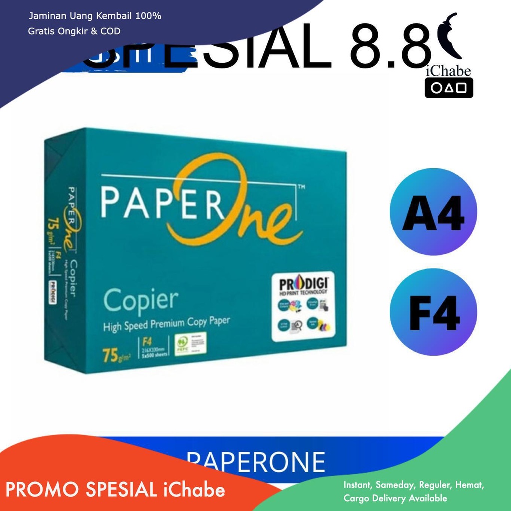 

[Bisa COD] AA Kertas HVS Ukuran A4 dan F4 Paperone Tebal 75 gram / HVS Paperone COD Paper Black Stationery