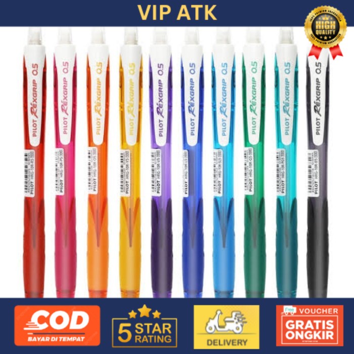 

Pilot Mechanical Pencil Rexgrip 0.5 / Pensil Mekanik 0.5 alat tulis kantor atk