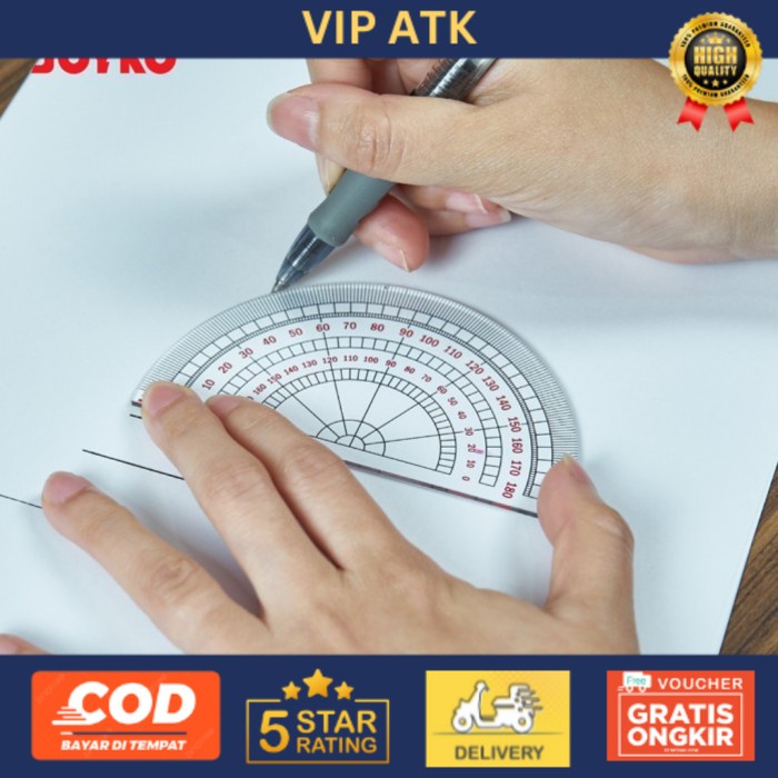 

Joyko Protractor 180° 10cm / Penggaris Busur 180° Derajat RL-ACP alat tulis kantor atk
