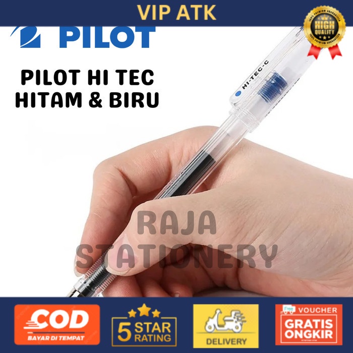 

Pilot HiTec Pen 0.3 0.4 Black Blue / Pulpen Hi-Tec Hitam Biru HiTech alat tulis kantor atk
