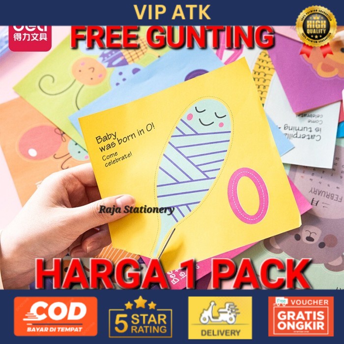 

DELI Origami Craft Paper + FREE GUNTING / Kertas Origami Lipat Corak alat tulis kantor atk