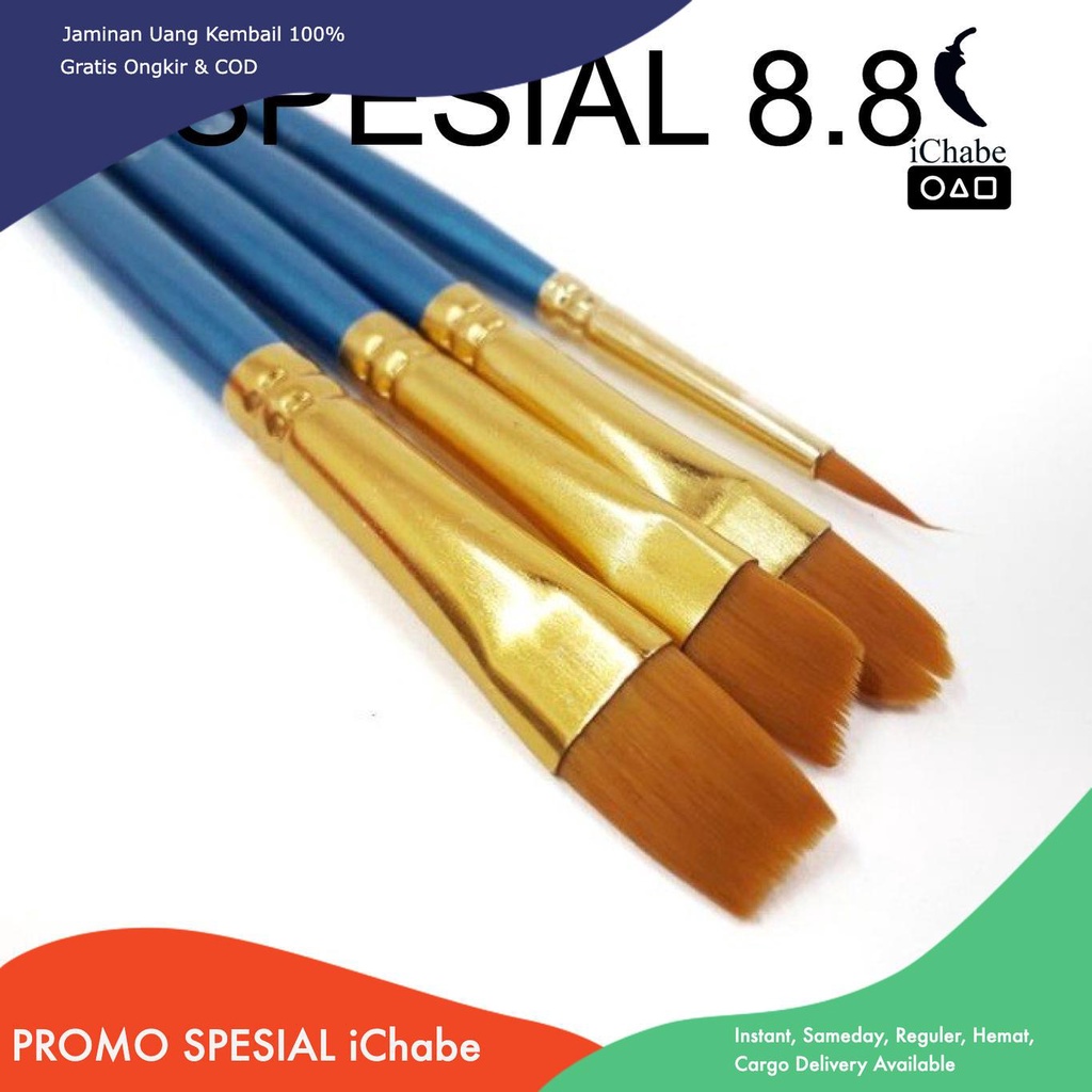 

[Bisa COD] AA Kuas Lukis V-Tec Set Brush A0270/4 [1 SET Isi 4] Flat dan Round Cat Poster