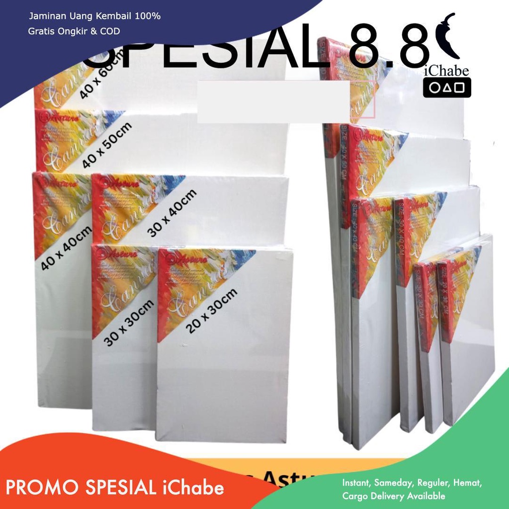 

[Bisa COD] AA Kanvas Lukis Asturo 20x30 - 30x30 - 30x40 - 40x40 - 40x50 - 40x60 Stationery