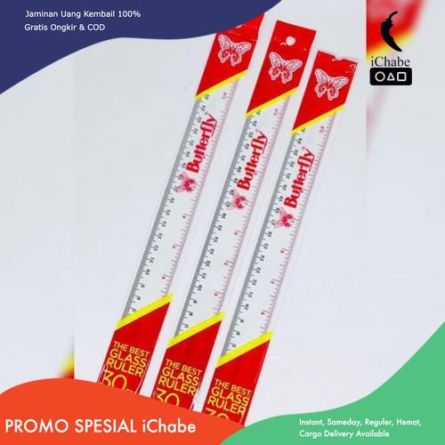 

[Bisa COD] AA Penggaris Plastik Akrilik Butterfly 30cm, 20cm, 15cm Acrylic Transparan