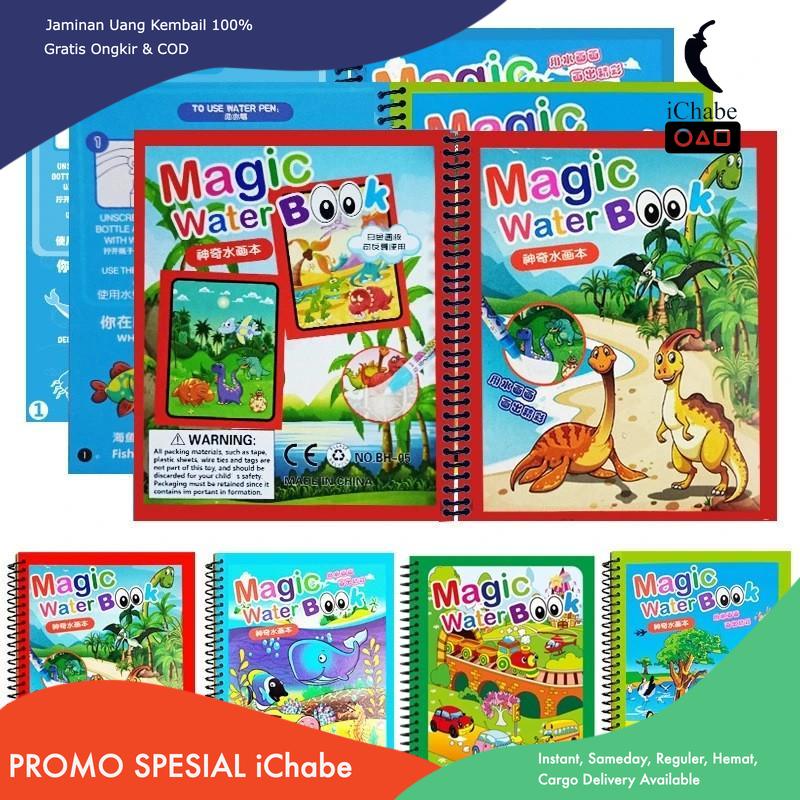 

[Bisa COD] Magic Water Book / Buku Ajaib Belajar Mewarnai Practice Painting Book Buku Edukasi Anak books Putih