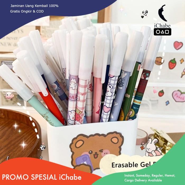 

[Bisa COD] Pulpen Gel Karakter Dapat Dihapus Pena Alat Tulis Sekolah Erasable Pen biru plastik stationery Tinta