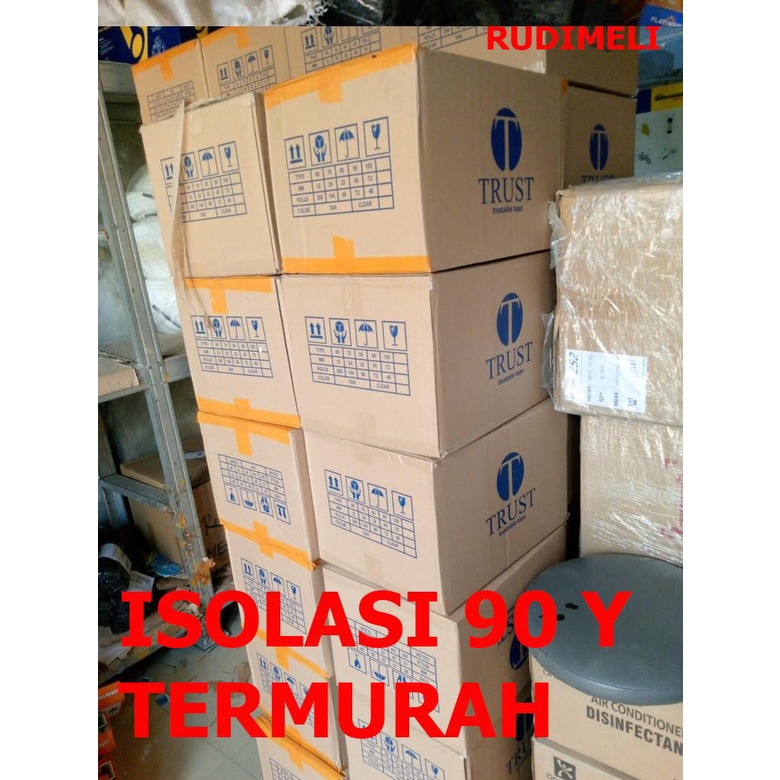 

TERMURAH"TRUST Lakban Isolasi Solatip Coklat DAN BENING 48mm x 90y Lakban Packing 1 Selop 6 PCS