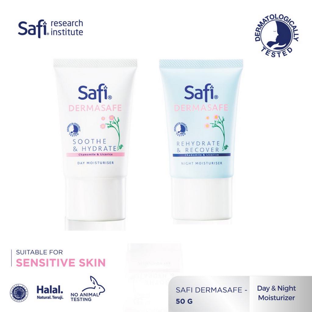 Safi Dermasafe Soothe & Hydrate Day Moisturiser Pelembab Wajah Safi Rehydrate & Recover Night Moistu