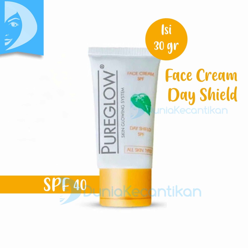 Pureglow Face Cream Day Shield SPF 40 Sunscreen Wajah Pelindung Dari Sinar UV Sunblock Pure Glow