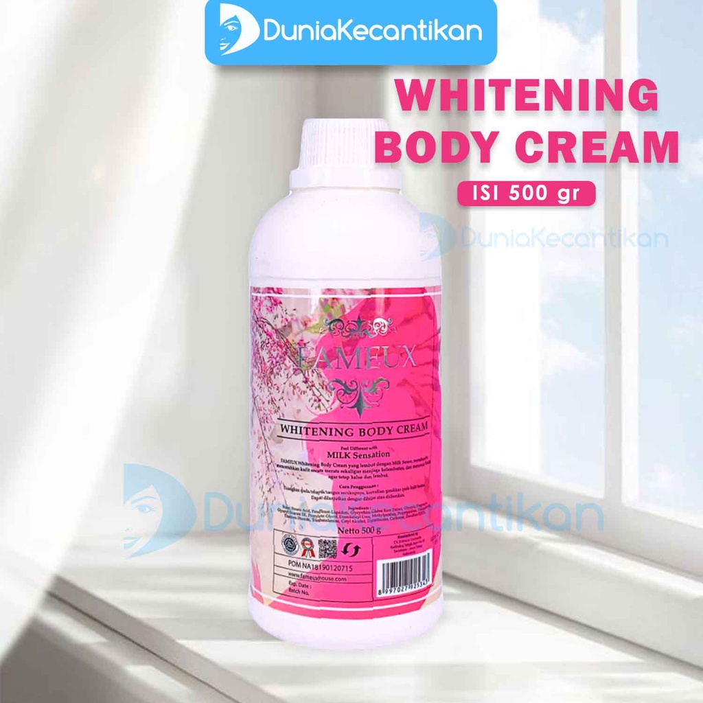 Fameux Bleaching Whitening Body Cream 500 ml Pemutih Badan BPOM Body Bleaching Badan